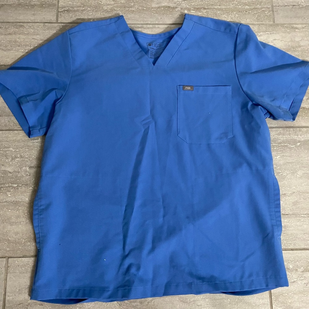 FIGS Leon Technical Collection Ceil Blue XL Mens Scrub Top